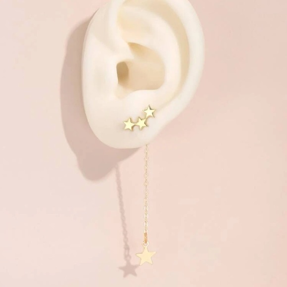 Star Drop Earrings Golden - Picture 6 of 6